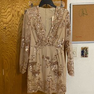 Southern Fried Chics sequence champagne dress